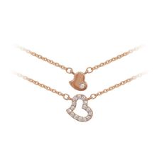 ROSE GOLD DOUBLE HEART PENDANT